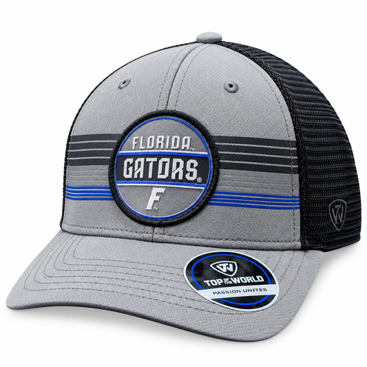Florida Gators Top of the World Gray/Black Trucker Adjustable Snapback Hat