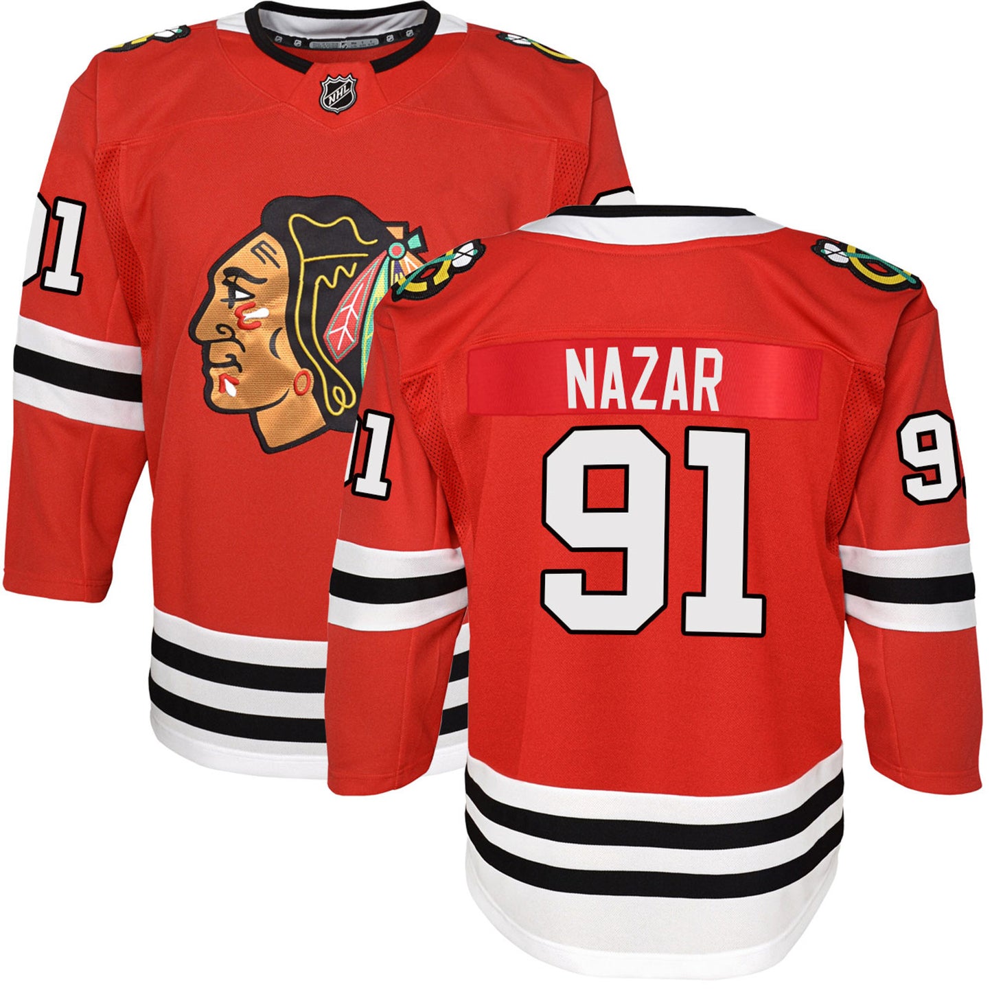 Youth Frank Nazar Chicago Blackhawks Red Home NHL Premier Premium Jersey - Pro Jersey Sports