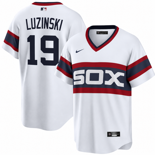 NIKE Men's Greg Luzinski Chicago White Sox Sunday 1983 Alternate White Premium Twill Replica Jersey