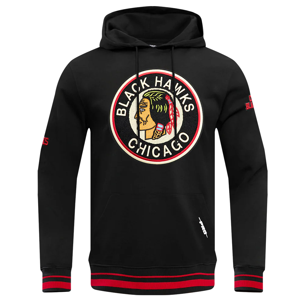 Men's Chicago Blackhawks Pro Standard Retro Classic Black Hoodie