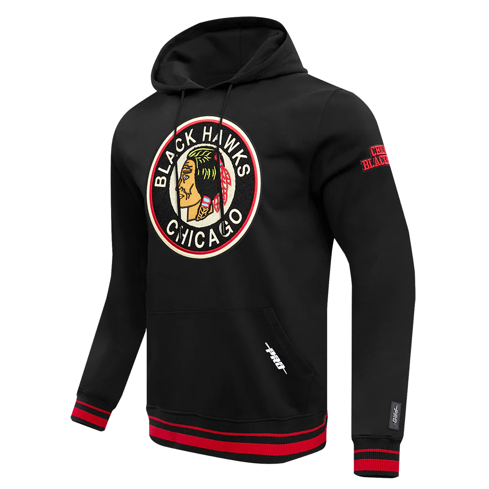 Men's Chicago Blackhawks Pro Standard Retro Classic Black Hoodie