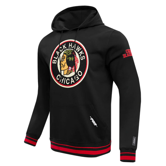 Men's Chicago Blackhawks Pro Standard Retro Classic Black Hoodie