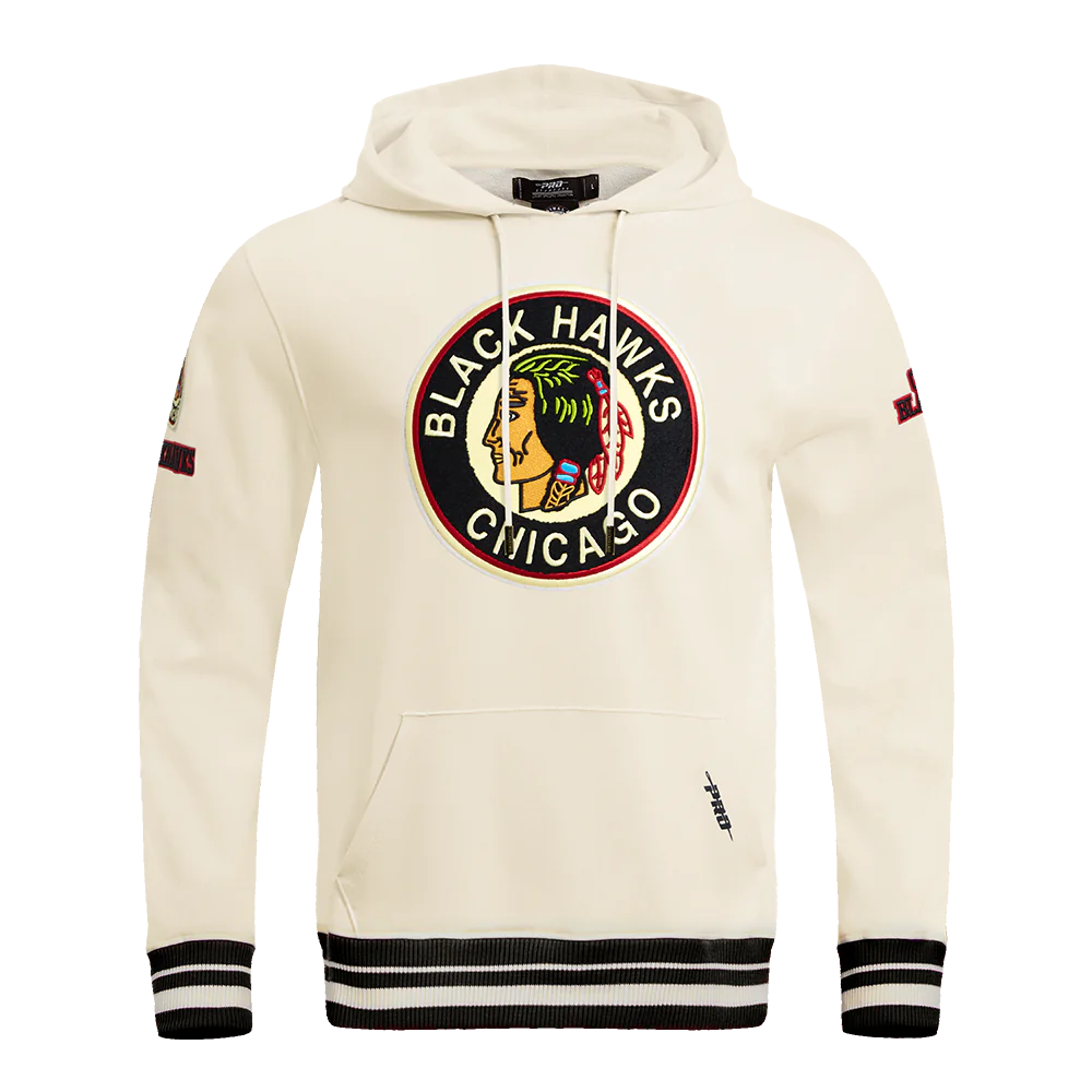 Men's Chicago Blackhawks Pro Standard Retro Classic Eggshell Hoodie