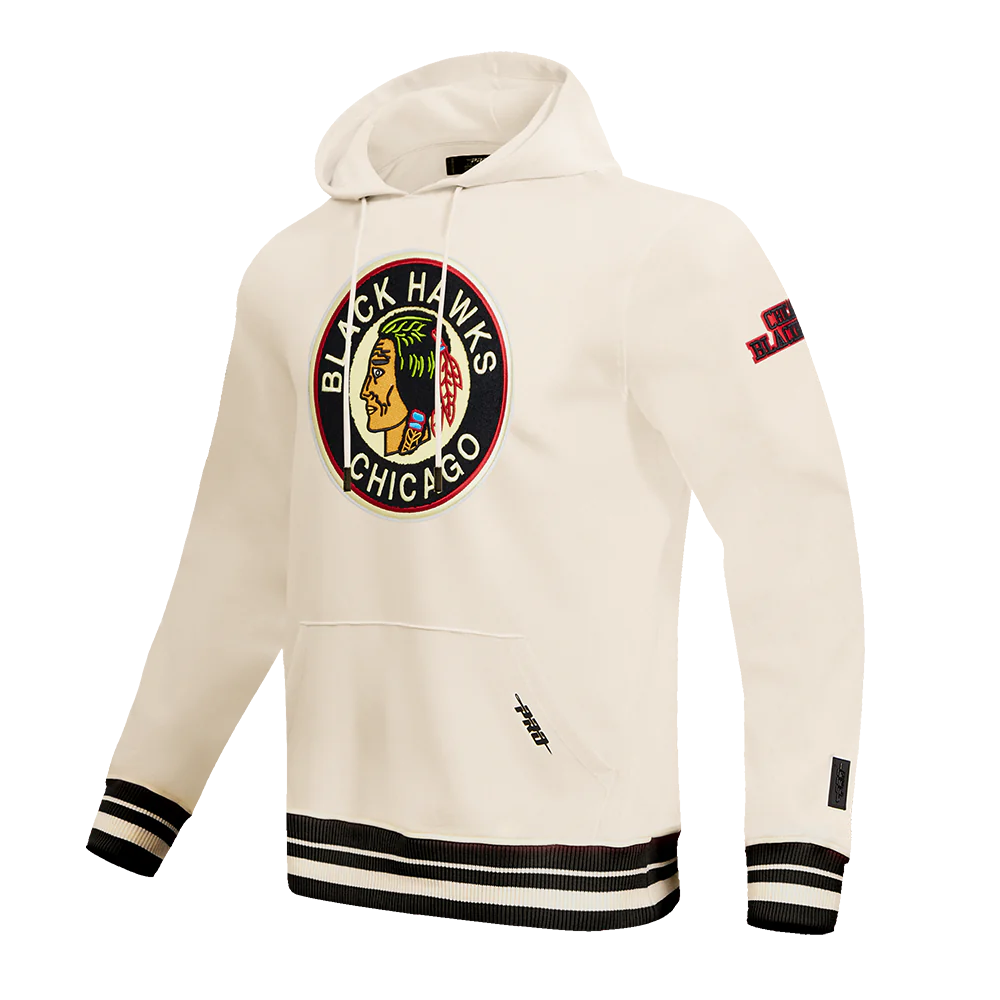 Men's Chicago Blackhawks Pro Standard Retro Classic Eggshell Hoodie