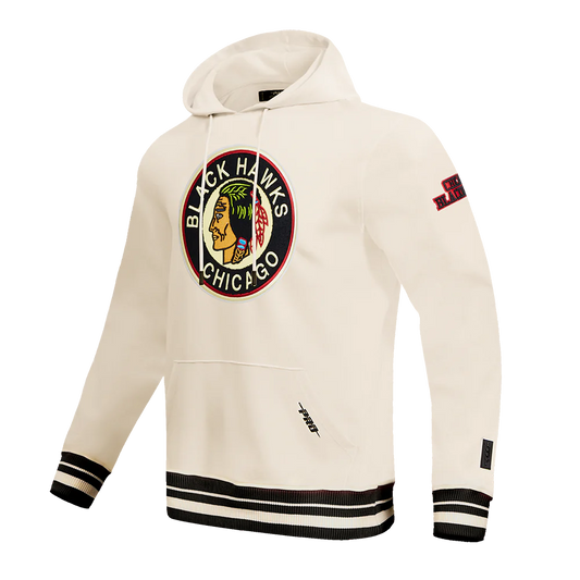 Men's Chicago Blackhawks Pro Standard Retro Classic Eggshell Hoodie