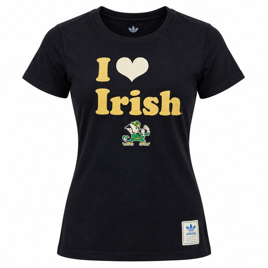 Womens NCAA Notre Dame Fighting Irish "I Love Irish" Navy Adidas Tee