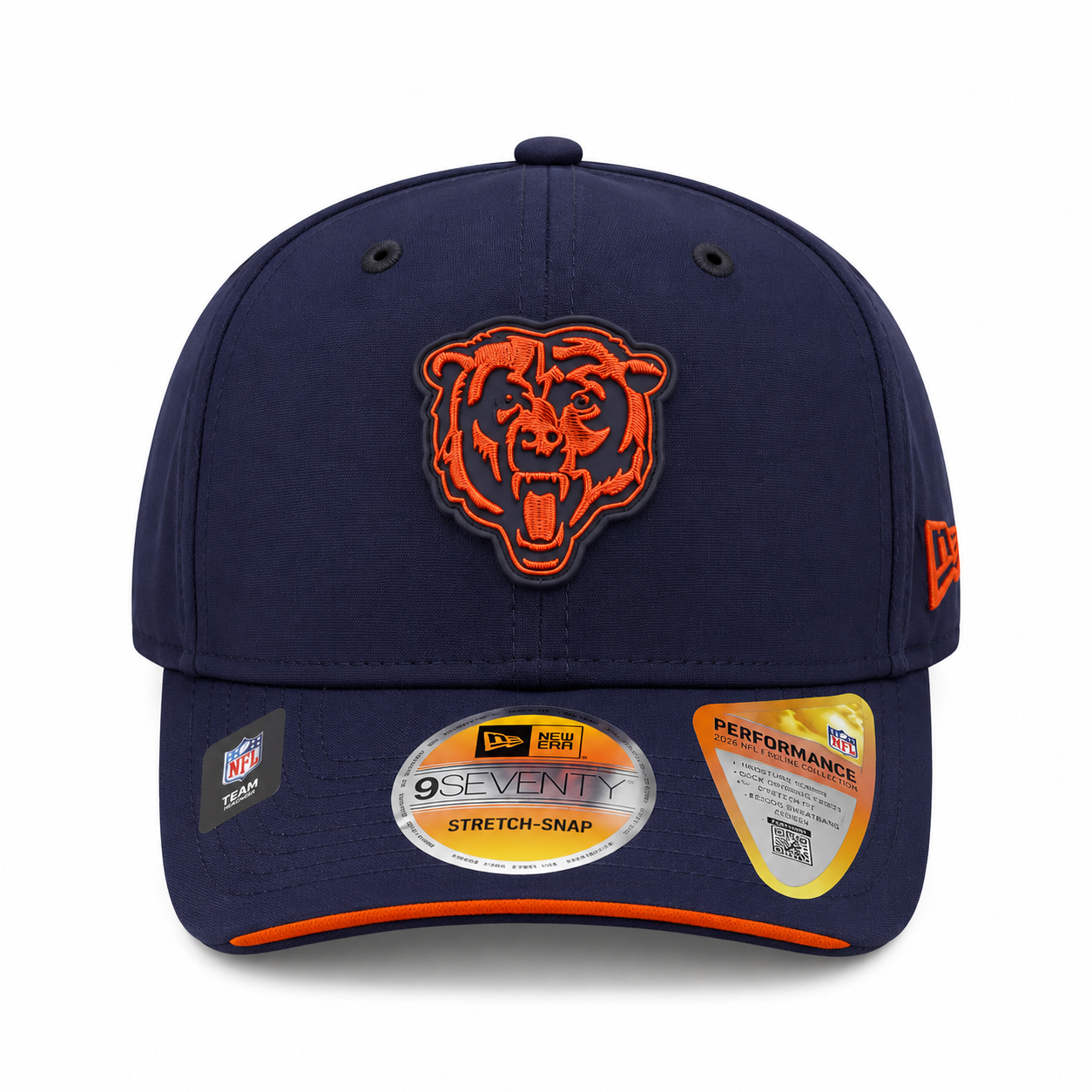 Men's Chicago Bears New Era 2026 NFL Sideline 9SEVENTY Navy Bear Logo Adjustable Hat