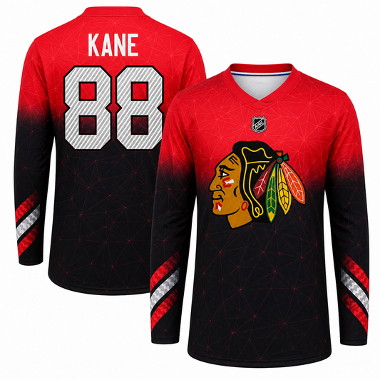 Chicago Blackhawks #88 Patrick Kane Youth Dri-fit Long Sleeve Shirt