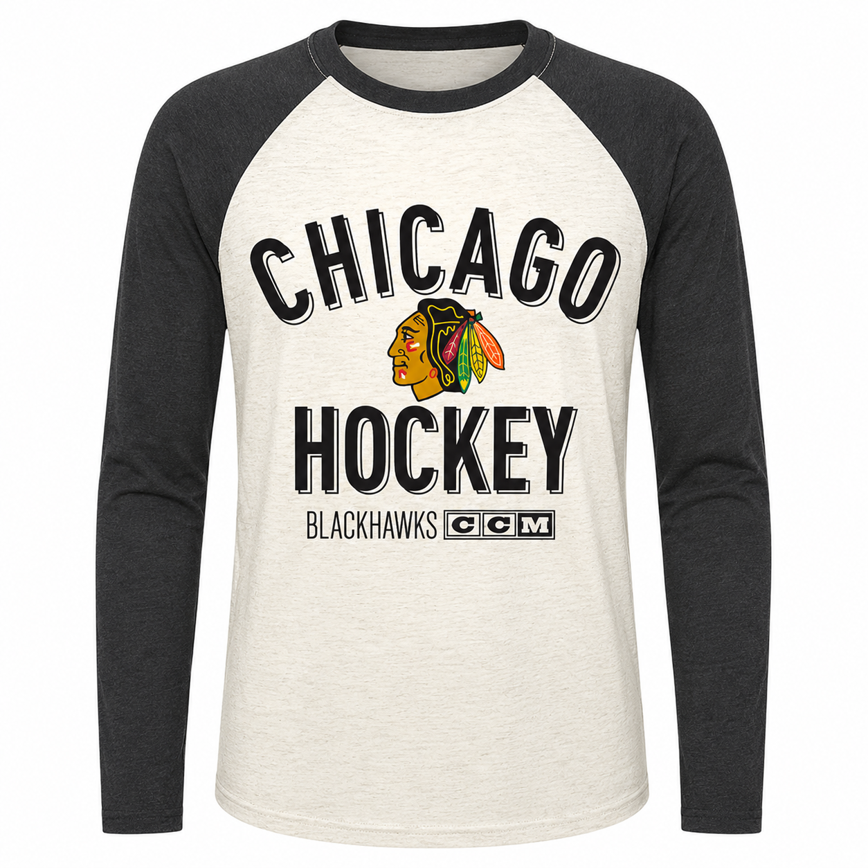 Chicago Blackhawks CCM Vintage Long Sleeve Crew Neck Tee