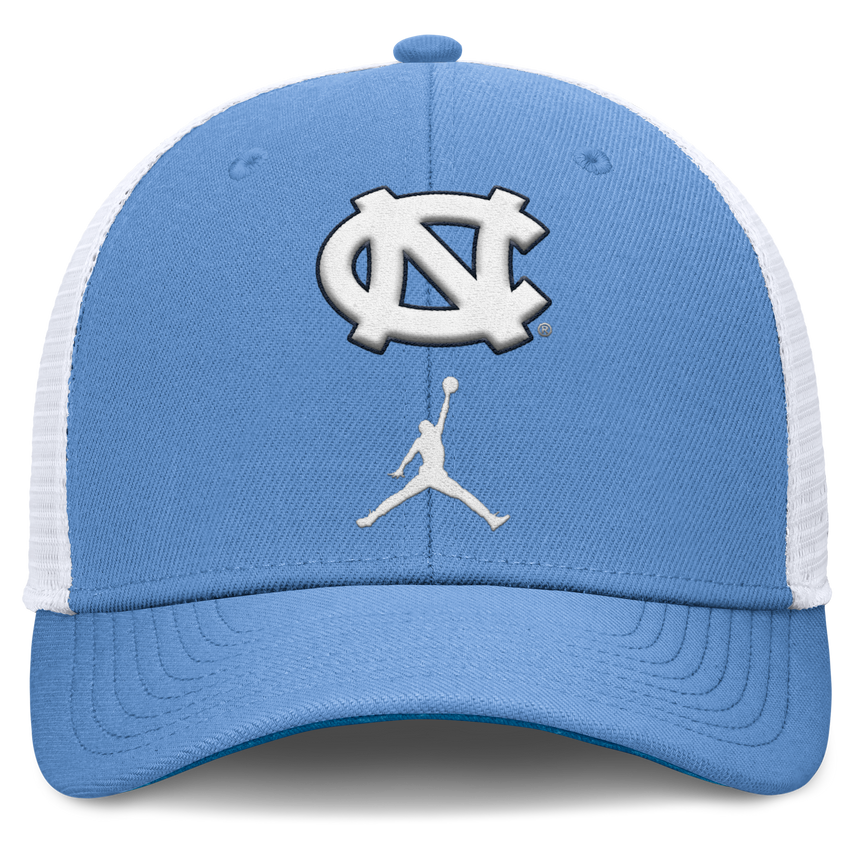 North Carolina Tar Heels Jordan Brand Rise Valor Blue Adjustable Snapback Trucker Hat - Pro Jersey Sports