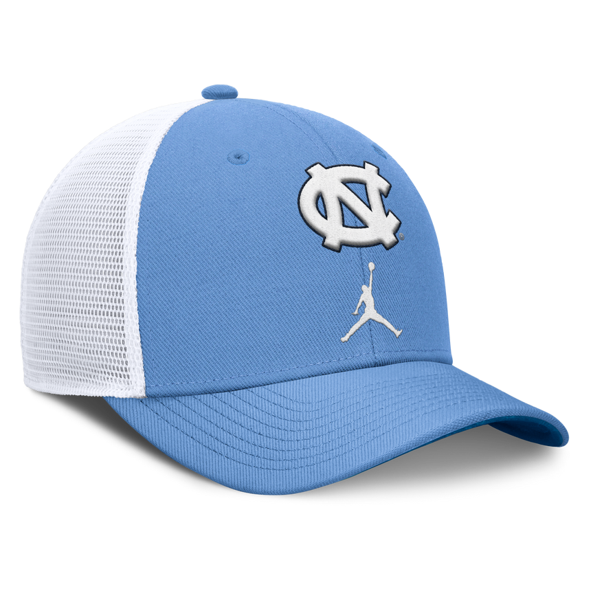 North Carolina Tar Heels Jordan Brand Rise Valor Blue Adjustable Snapback Trucker Hat - Pro Jersey Sports