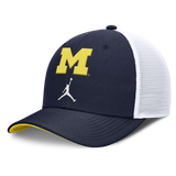 Michigan Wolverines Jordan Brand Rise Navy Adjustable Snapback Trucker Hat - Pro Jersey Sports