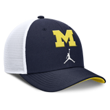 Michigan Wolverines Jordan Brand Rise Navy Adjustable Snapback Trucker Hat - Pro Jersey Sports