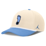 North Carolina Tar Heels Jordan Brand Unisex 2026 Primetime Natural 5-Panel Rope 2-Tone Rise Hat - Natural - Pro Jersey Sports