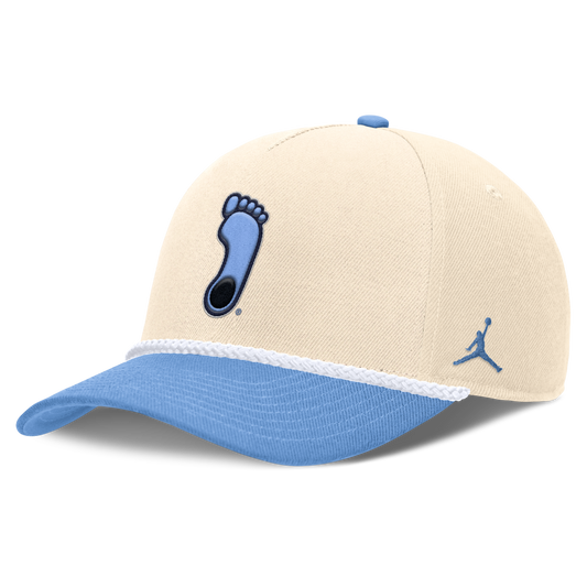 North Carolina Tar Heels Jordan Brand Unisex 2026 Primetime Natural 5-Panel Rope 2-Tone Rise Hat - Natural - Pro Jersey Sports