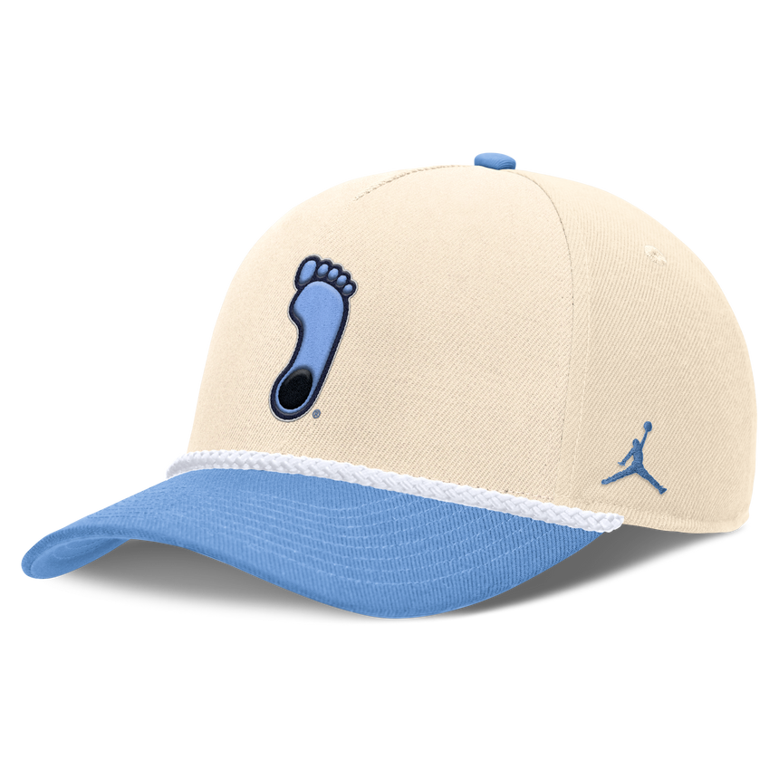 North Carolina Tar Heels Jordan Brand Unisex 2026 Primetime Natural 5-Panel Rope 2-Tone Rise Hat - Natural - Pro Jersey Sports