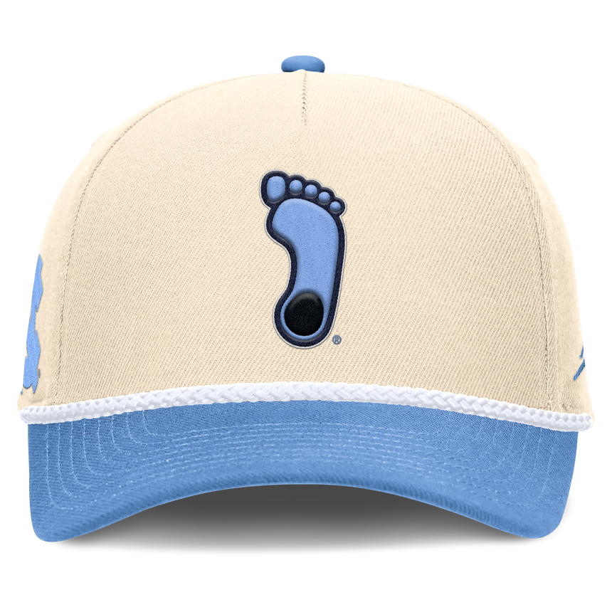 North Carolina Tar Heels Jordan Brand Unisex 2026 Primetime Natural 5-Panel Rope 2-Tone Rise Hat - Natural - Pro Jersey Sports
