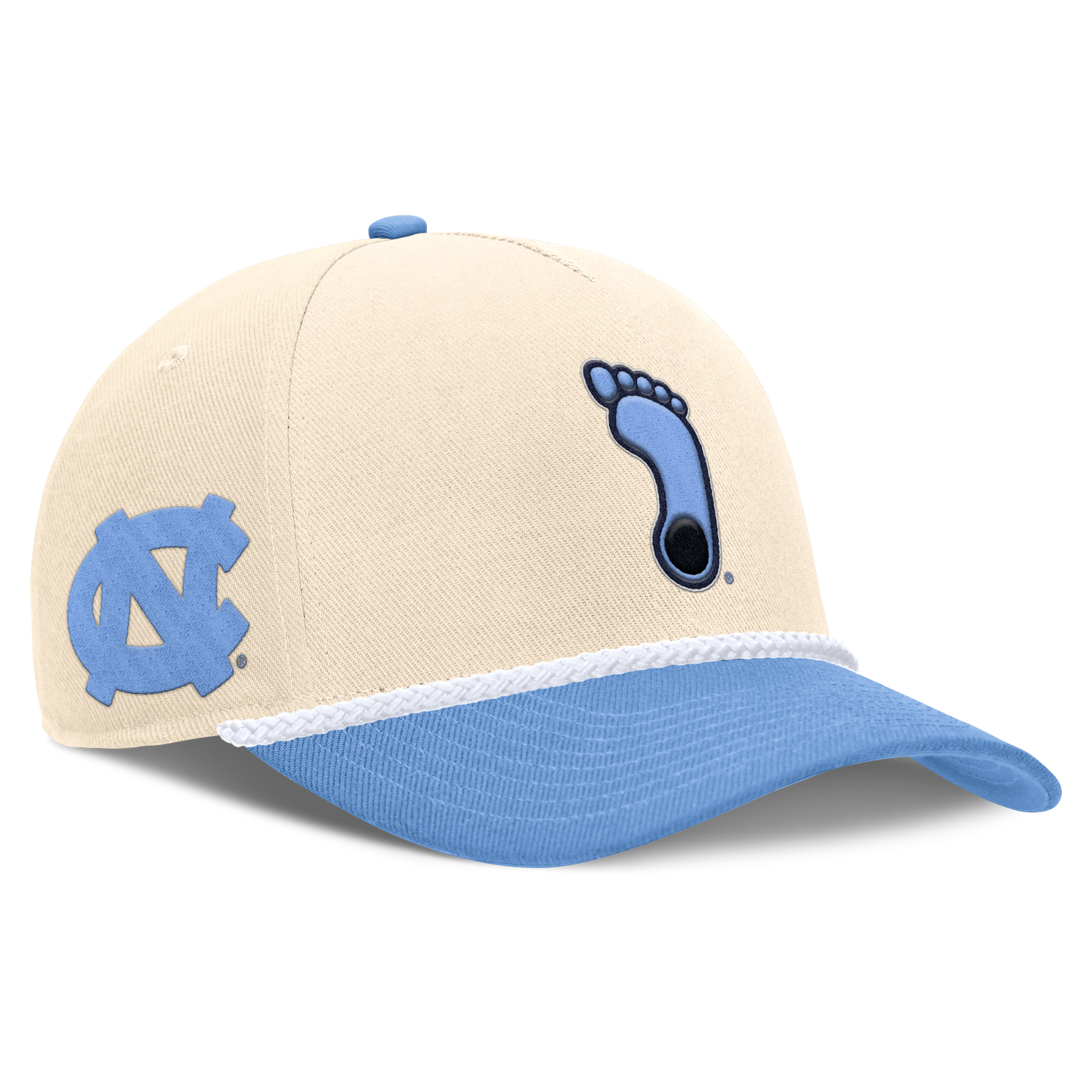 North Carolina Tar Heels Jordan Brand Unisex 2026 Primetime Natural 5-Panel Rope 2-Tone Rise Hat - Natural - Pro Jersey Sports