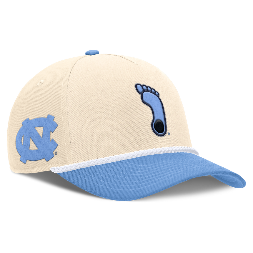 North Carolina Tar Heels Jordan Brand Unisex 2026 Primetime Natural 5-Panel Rope 2-Tone Rise Hat - Natural - Pro Jersey Sports