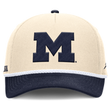 Michigan Wolverines Jordan Brand Unisex 2026 Primetime Natural 5-Panel Rope 2-Tone Rise Hat - Natural - Pro Jersey Sports