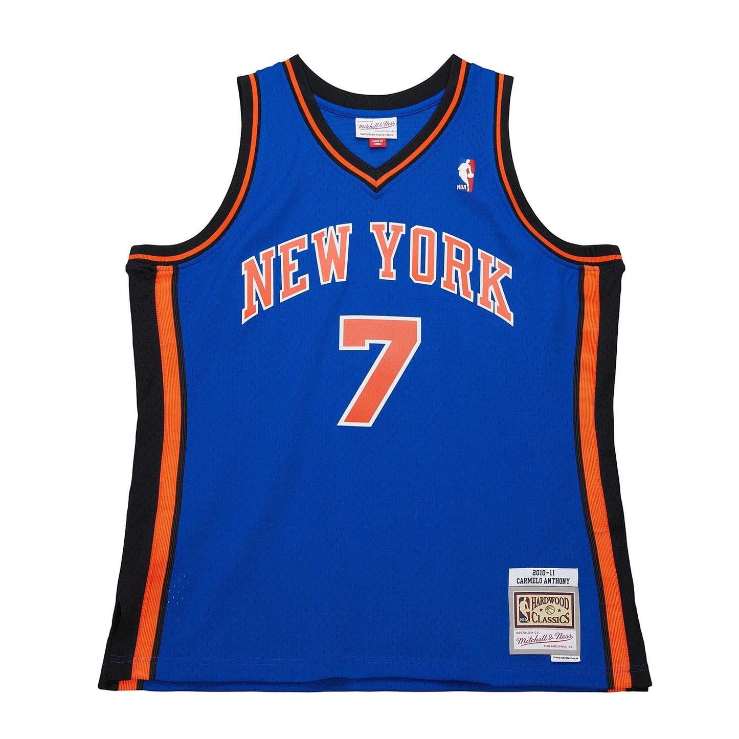 Men's New York Knicks Carmelo Anthony Mitchell & Ness Blue 2010-11 Hardwood Classics Swingman Jersey - Pro Jersey Sports