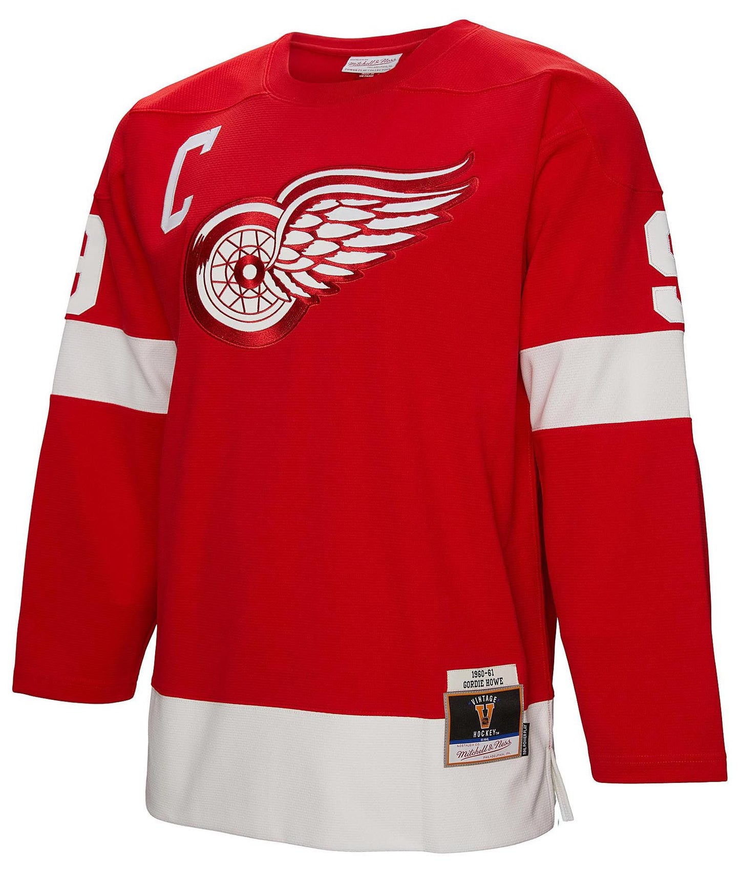 Mitchell & Ness Men's Detroit Red Wings Gordie Howe #9 1960 Red Power Play Vintage Replica Jersey - Pro Jersey Sports