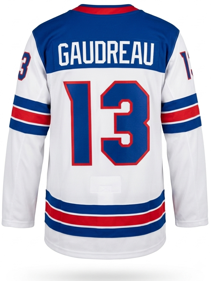 Men's Team USA Hockey Nike Johnny Gaudreau #13 White Replica Jersey