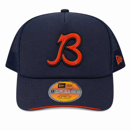 Men's Chicago Bears New Era 2026 NFL Sideline 9FORTY Navy 'B' Adjustable Hat
