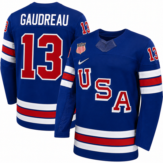 Men's Team USA Hockey Nike Johnny Gaudreau #13 Blue Replica Jersey