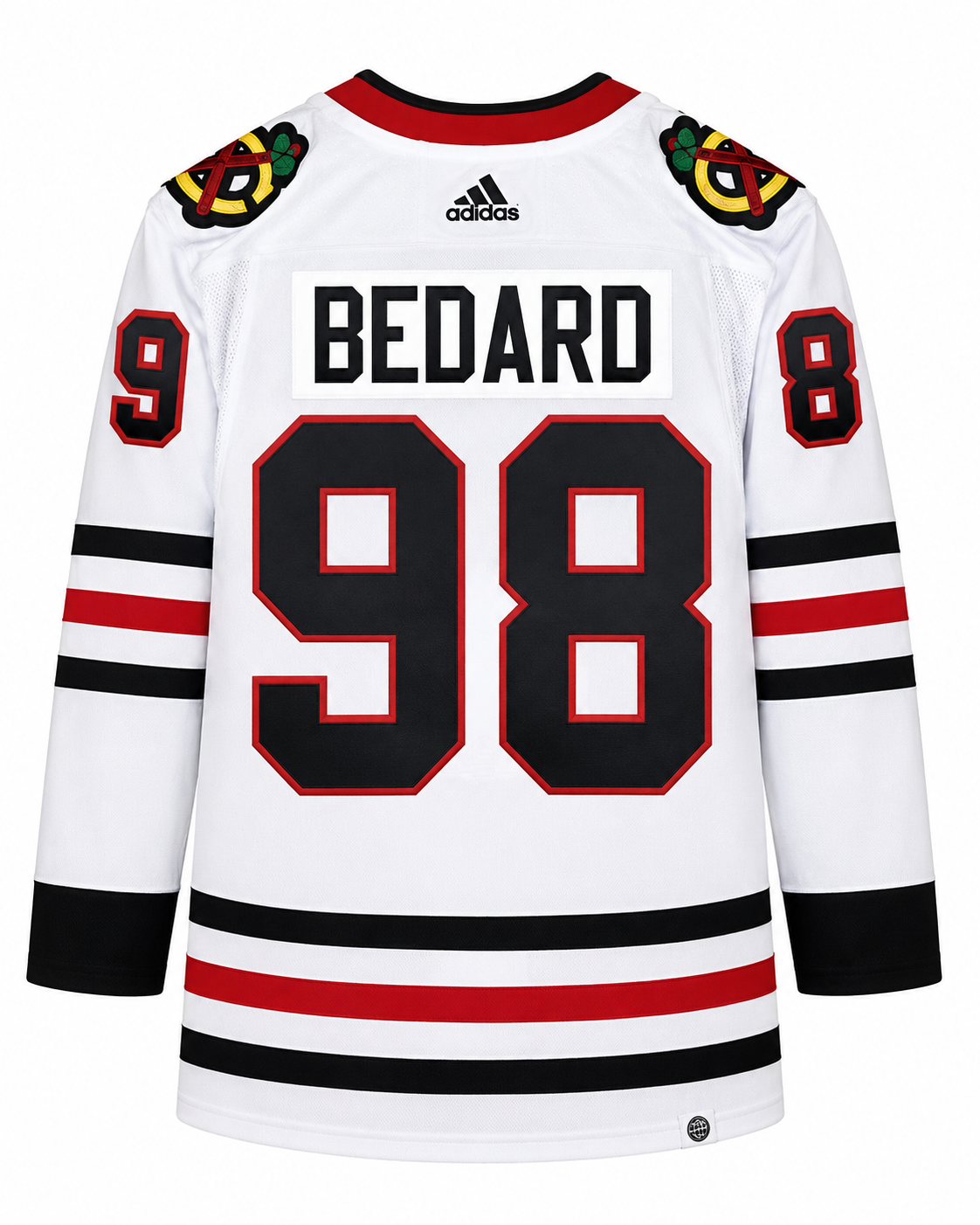Men's Connor Bedard Chicago Blackhawks adidas White Away Primegreen Authentic Pro Jersey