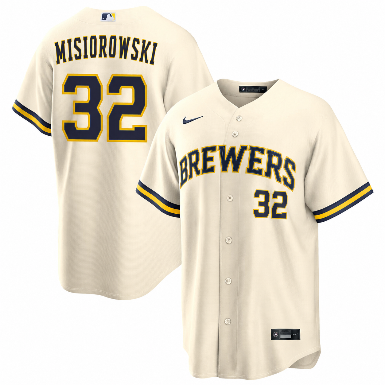 Men's Milwaukee Brewers Jacob Misiorowski Nike Cream Home Replica Jersey