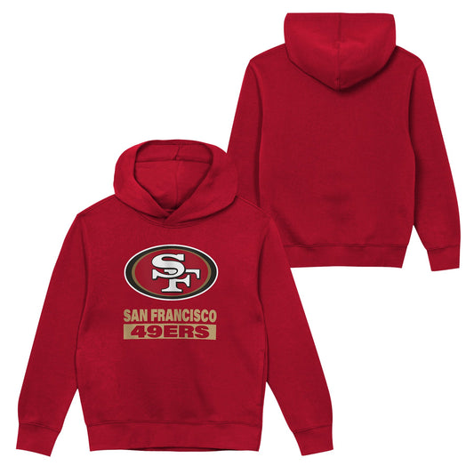San Francisco 49ers Youth Back to Basics Red Hoodie - Pro Jersey Sports