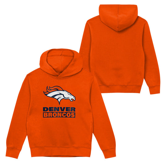 Denver Broncos Youth Back to Basics Orange Hoodie - Pro Jersey Sports