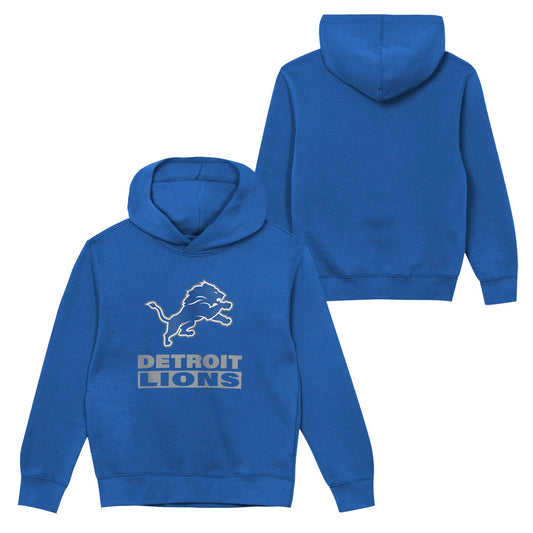 Detroit Lions Youth Back to Basics Blue Hoodie - Pro Jersey Sports