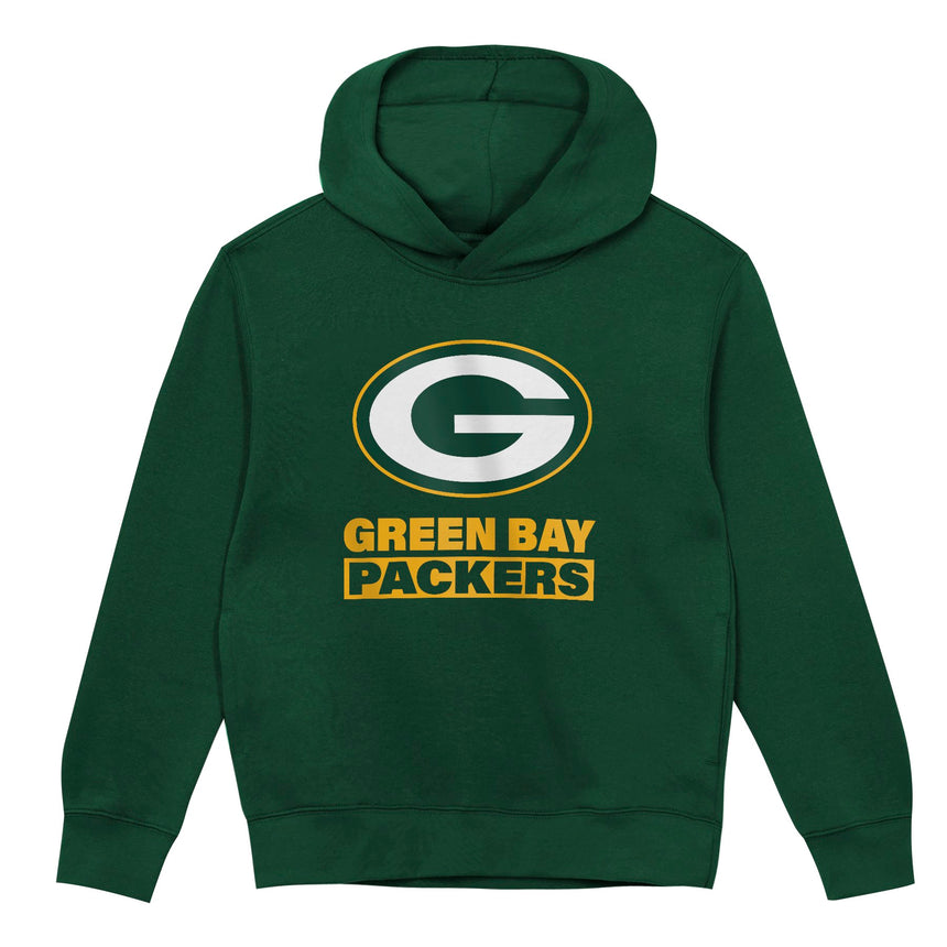 Green Bay Packers Youth Back to Basics Green Hoodie - Pro Jersey Sports