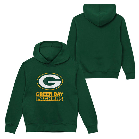 Green Bay Packers Youth Back to Basics Green Hoodie - Pro Jersey Sports