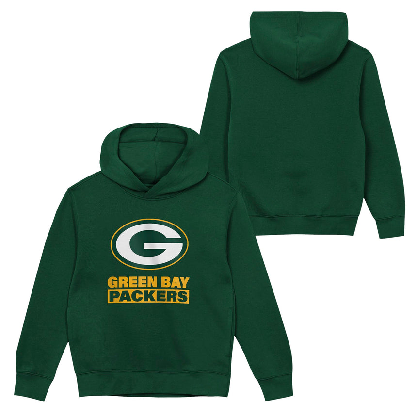 Green Bay Packers Youth Back to Basics Green Hoodie - Pro Jersey Sports