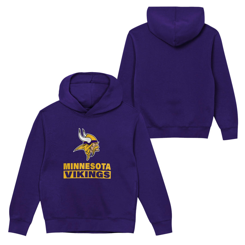 Minnesota Vikings Youth Back to Basics Purple Hoodie - Pro Jersey Sports