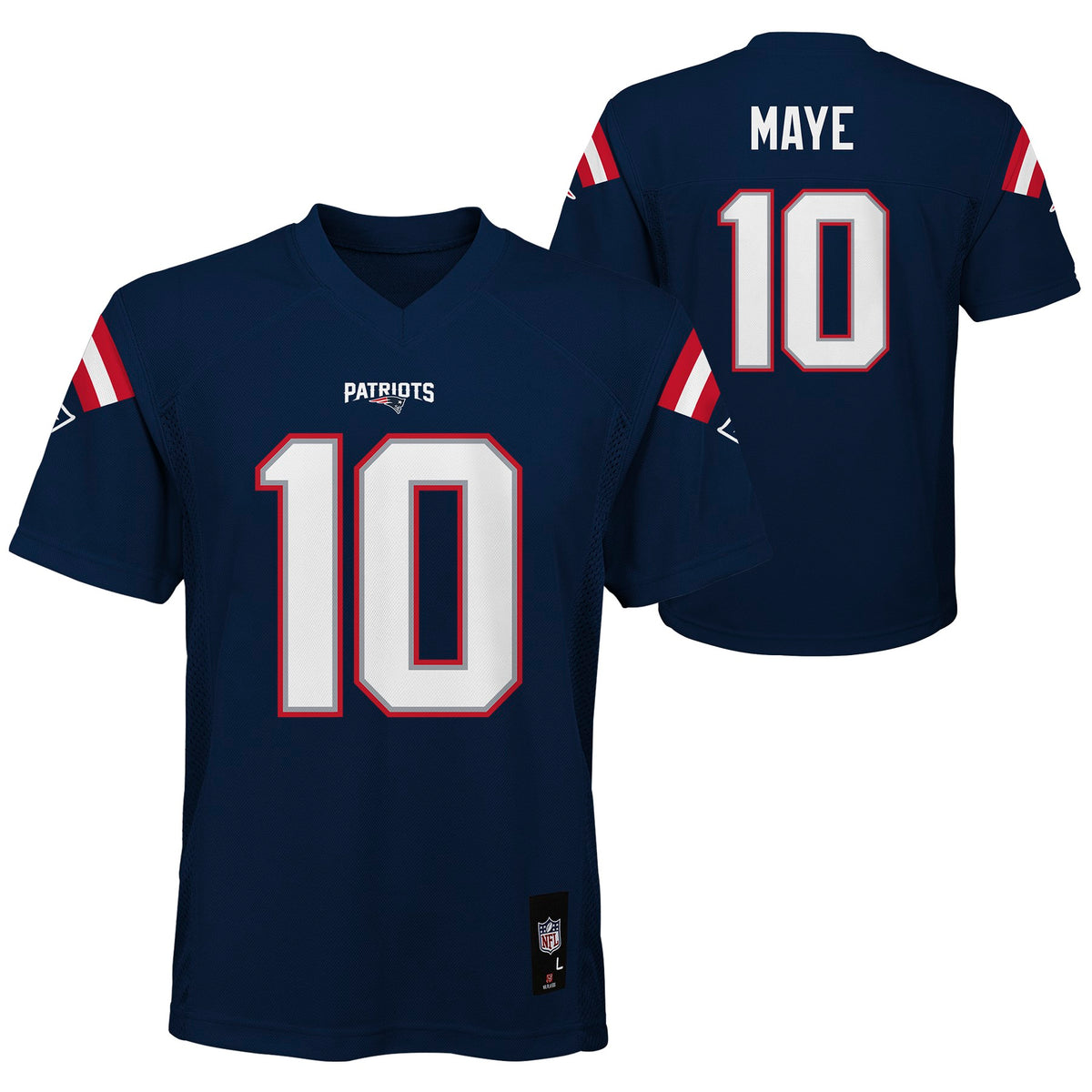 Youth Drake Maye New England Patriots Navy Replica Mid Tier Player Jersey