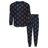 Kids Chicago Bears Child Navy Allover Print Top and Pant Pajama Set - Pro Jersey Sports
