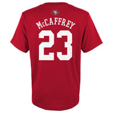Youth San Francisco 49ers Christian McCaffrey Red Mainliner Player Name & Number T-Shirt - Pro Jersey Sports
