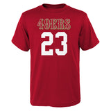 Youth San Francisco 49ers Christian McCaffrey Red Mainliner Player Name & Number T-Shirt - Pro Jersey Sports