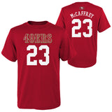 Youth San Francisco 49ers Christian McCaffrey Red Mainliner Player Name & Number T-Shirt - Pro Jersey Sports