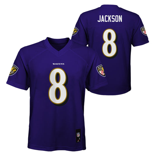 Youth Lamar Jackson Baltimore Ravens Purple Mid Tier Player Jersey