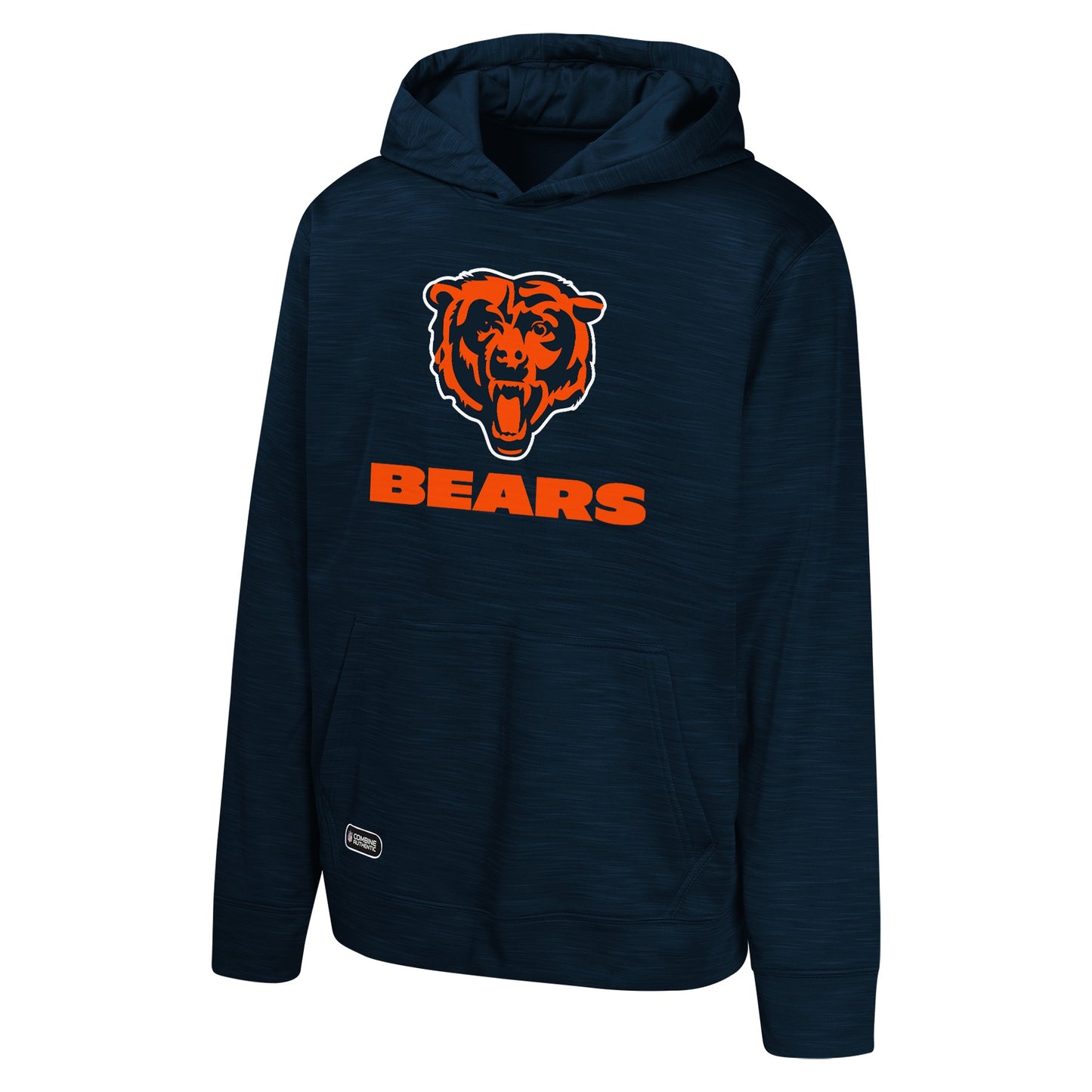 Youth Chicago Bears Navy NFL Combine Streak Fleece Pullover Hoodie