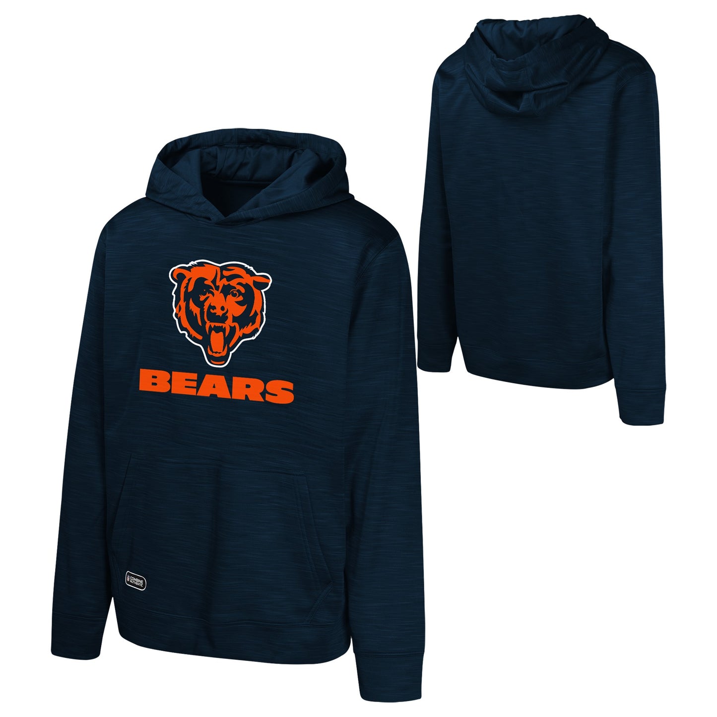 Youth Chicago Bears Navy NFL Combine Streak Fleece Pullover Hoodie