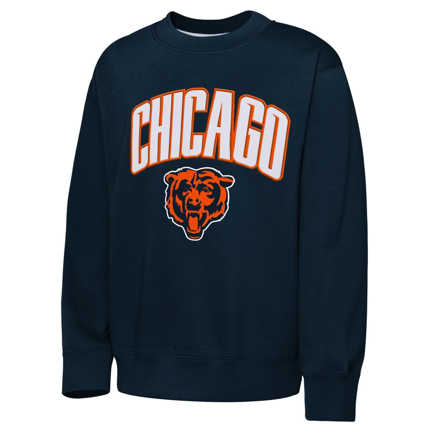 Youth Chicago Bears Place Kicker Crew PO Sweatshirt-Navy