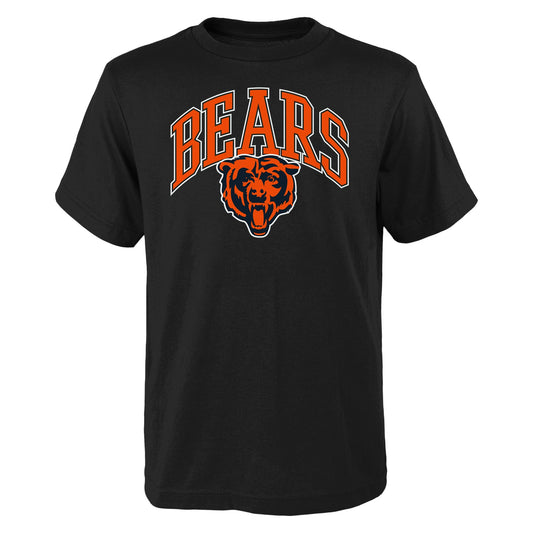 Youth Chicago Bears Primary Logo Arched Black T-Shirt - Pro Jersey Sports