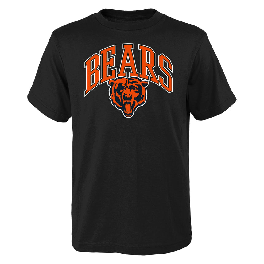 Youth Chicago Bears Primary Logo Arched Black T-Shirt - Pro Jersey Sports