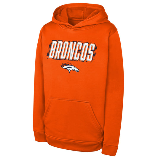 Denver Broncos Youth Sack Party PO Performance Navy Hoodie